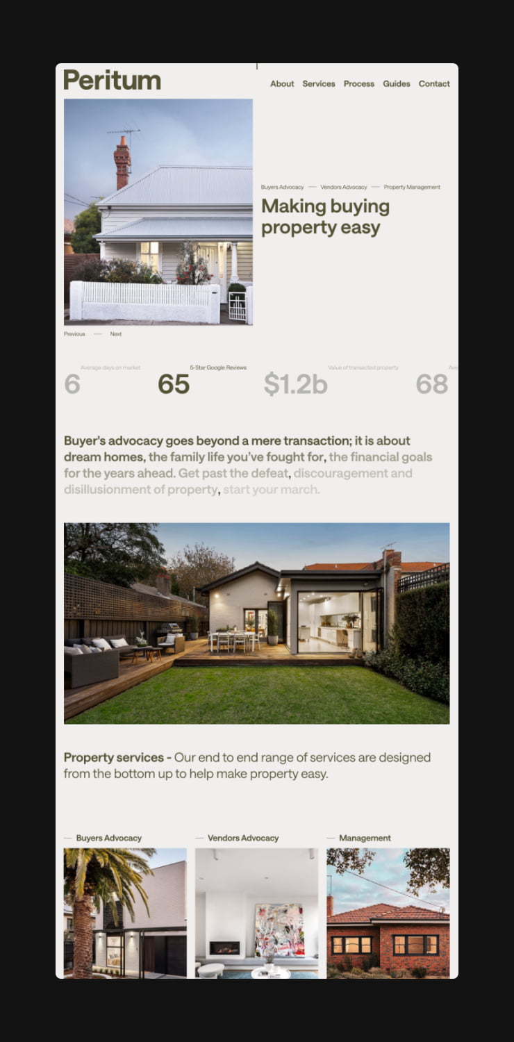 Branding Design for Peritum Website Homepage, Full Length