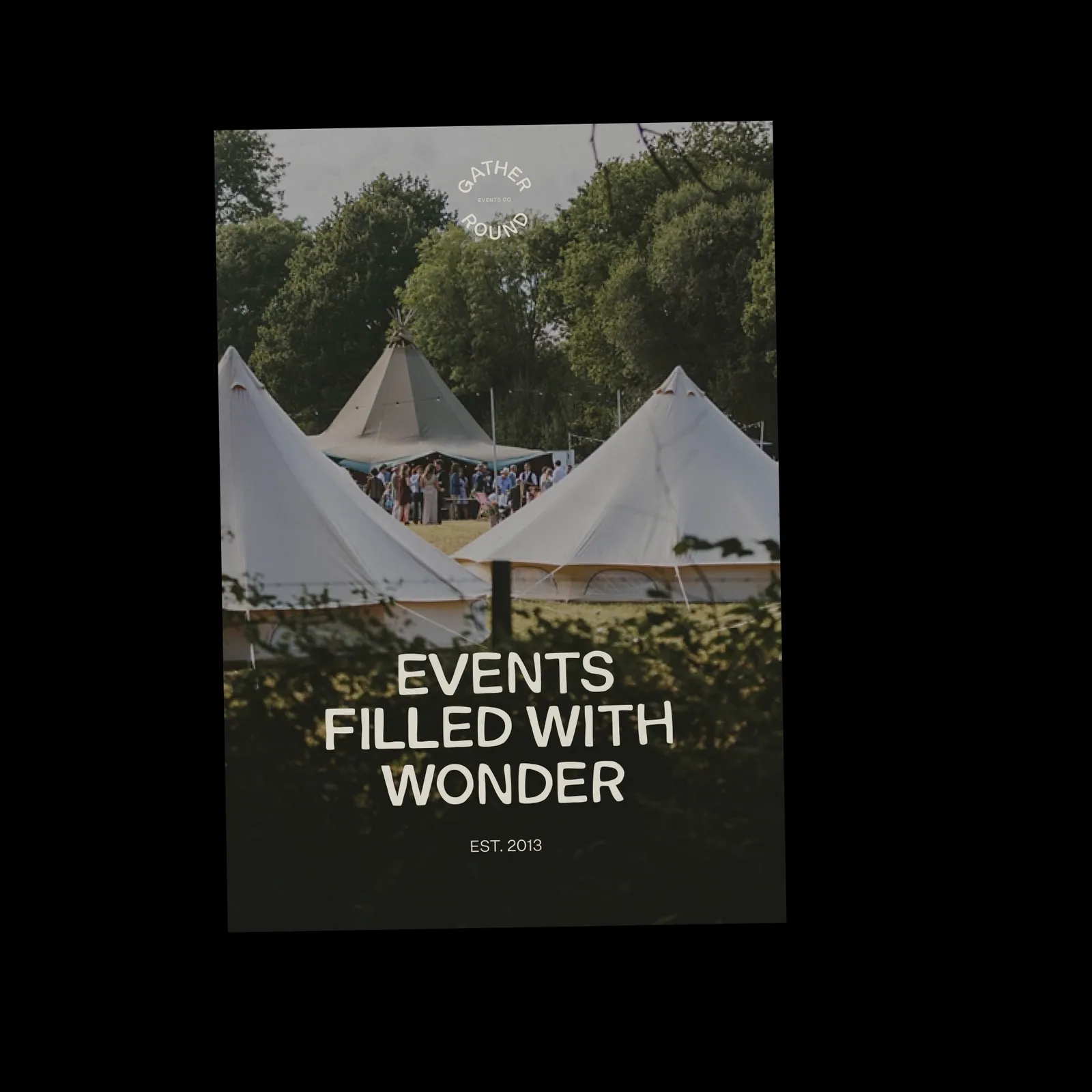 Branding Design for Gather Round Posters: Events Filled with Wonder, wood-fired pizzas and Nordic inspired tipis
