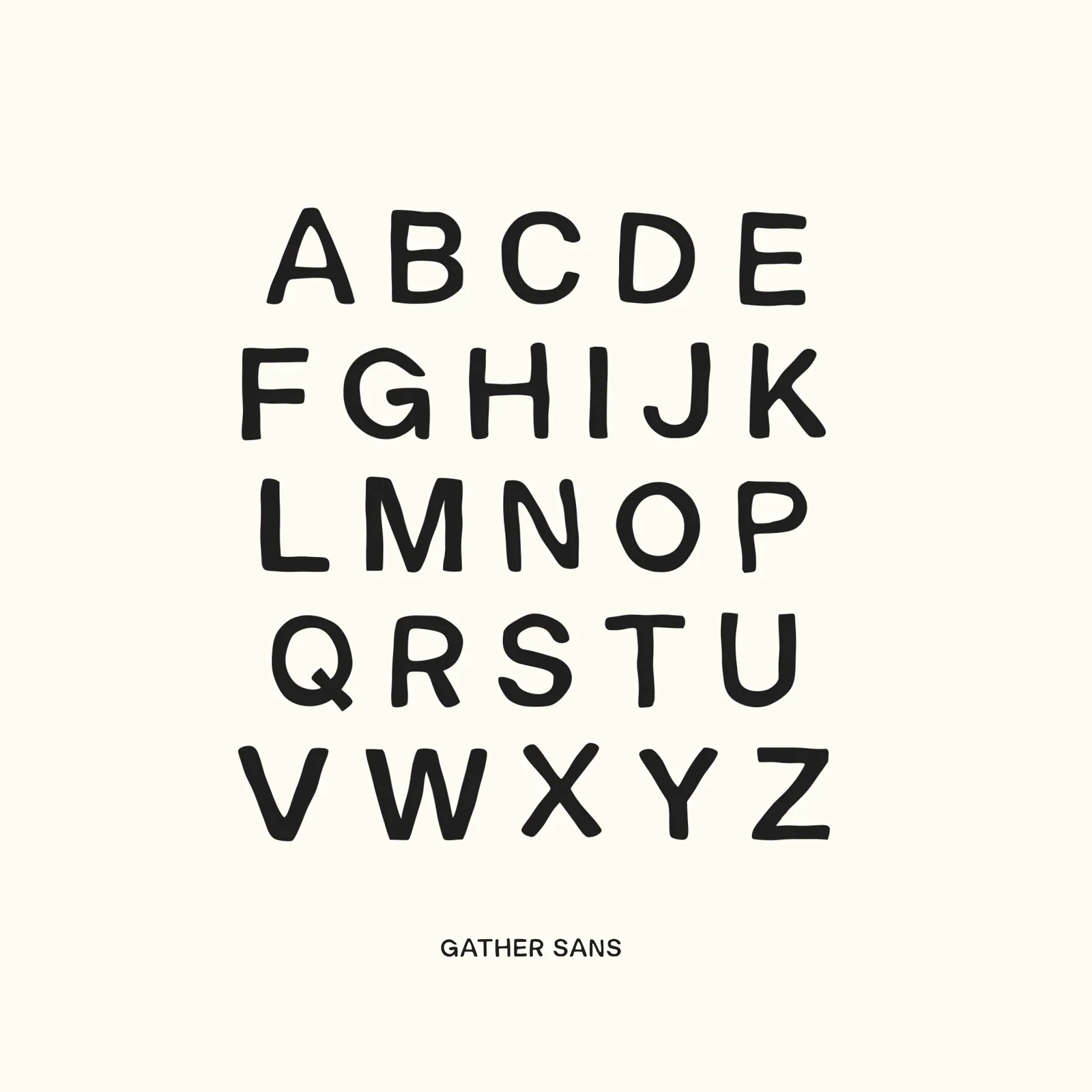 Branding Design for Gather Round Gather Sans alphabet