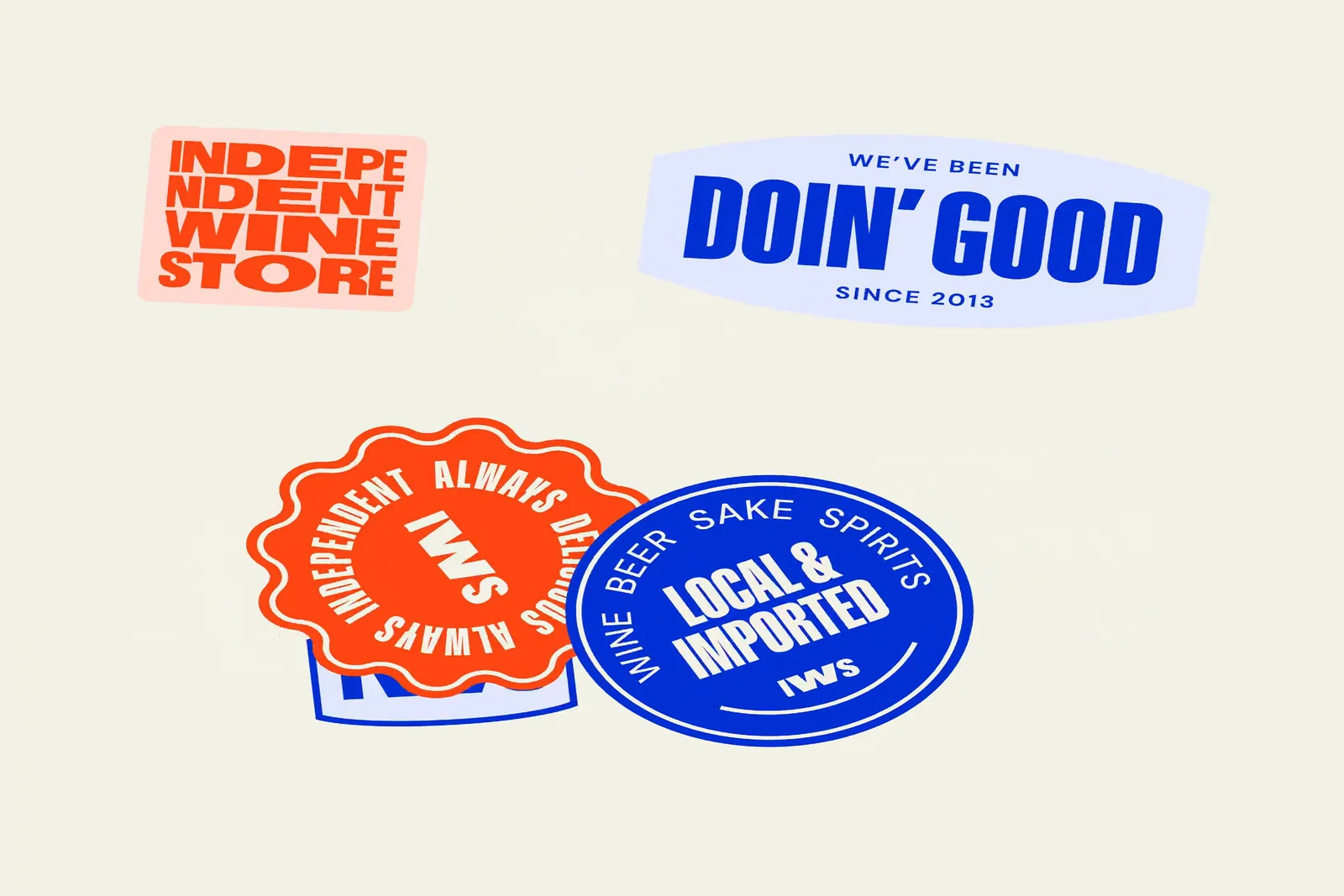 Branding Design Stickers for Independent Wine Store