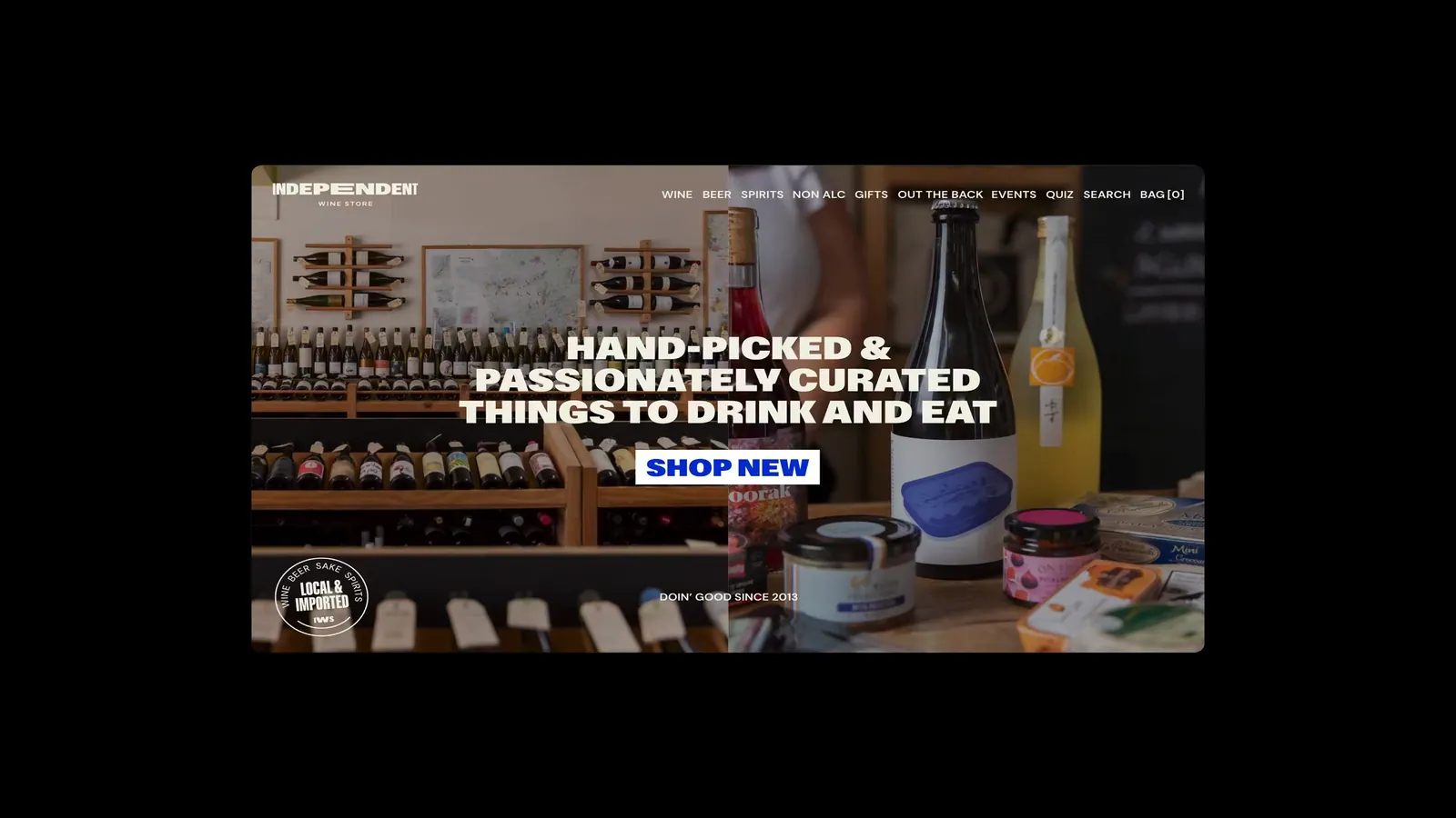 Branding Design Website for Independent Wine Store, from the home page to product pages